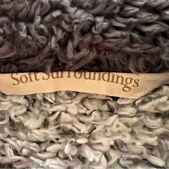 Soft Surroundings Fleece luxe Sherpa Ultra Plush 1/4 Zip Size Small Frosted Gray - Picture 7 of 10